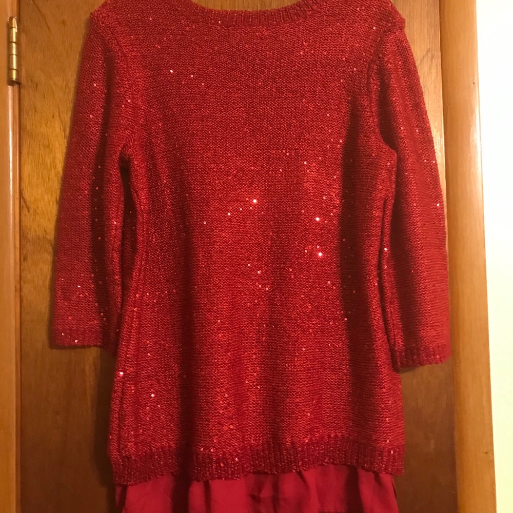 Notations Christmas Red Sweater top (OLCC)